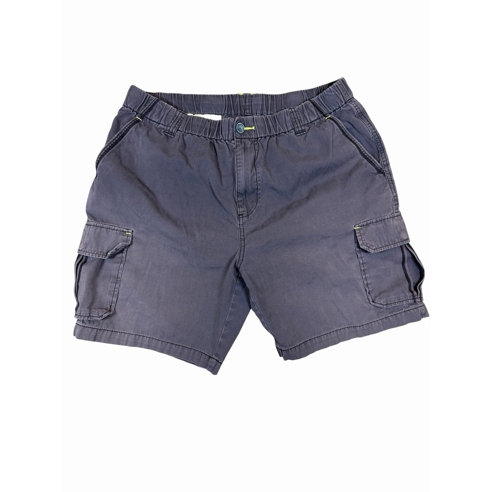 Tommy Bahama Relax Cargo Shorts Mens L Navy Blue Elastic Waist Cotton Beach